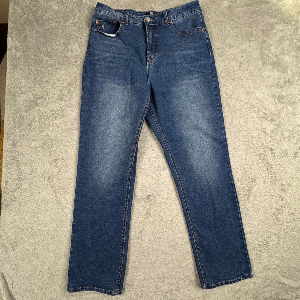 Frye Womens Straight Leg High Rise Blue Jeans Medium Wash‎ Stretch Size 10 EUC!